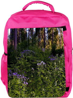 

Snoogg Eco Friendly Canvas Green And Purple Plants Designer Backpack Rucksack School Travel Unisex Casual Canvas Bag Bookbag Satchel 5 L Backpack(Pink)