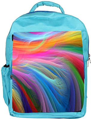 

Snoogg Eco Friendly Canvas Colored Feathers Designer Backpack Rucksack School Travel Unisex Casual Canvas Bag Bookbag Satchel 5 L Backpack(Blue)
