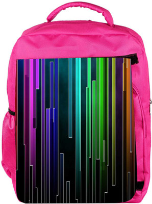 

Snoogg Eco Friendly Canvas Multicolor Rays Designer Backpack Rucksack School Travel Unisex Casual Canvas Bag Bookbag Satchel 5 L Backpack(Pink)