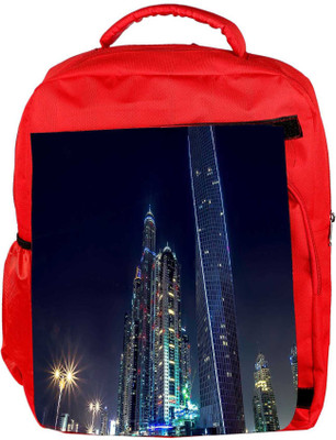 

Snoogg Eco Friendly Canvas Colorful Building Designer Backpack Rucksack School Travel Unisex Casual Canvas Bag Bookbag Satchel 5 L Backpack(Red)