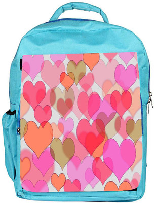 

Snoogg Eco Friendly Canvas Multiple Hearts Designer Backpack Rucksack School Travel Unisex Casual Canvas Bag Bookbag Satchel 5 L Backpack(Blue)