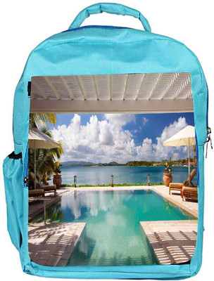 

Snoogg Eco Friendly Canvas Resort Swimming Pool Designer Backpack Rucksack School Travel Unisex Casual Canvas Bag Bookbag Satchel 5 L Backpack(Blue)