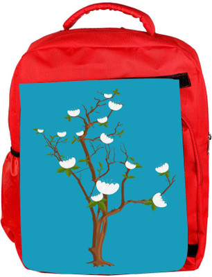 

Snoogg Eco Friendly Canvas White Daisies Branches Backpack Rucksack School Travel Unisex Casual Canvas Bag Bookbag Satchel 5 L Backpack(Red)