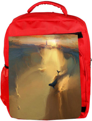 

Snoogg Eco Friendly Canvas Under Water World Designer Backpack Rucksack School Travel Unisex Casual Canvas Bag Bookbag Satchel 5 L Backpack(Red)