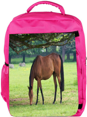 

Snoogg Eco Friendly Canvas Brown Horse Designer Backpack Rucksack School Travel Unisex Casual Canvas Bag Bookbag Satchel 5 L Backpack(Pink)