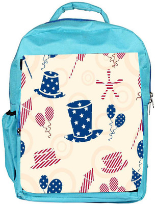 Snoogg Eco Friendly Canvas Blue Hat Designer Backpack Rucksack School Travel Unisex Casual Canvas Bag Bookbag Satchel 5 L Backpack(Blue)