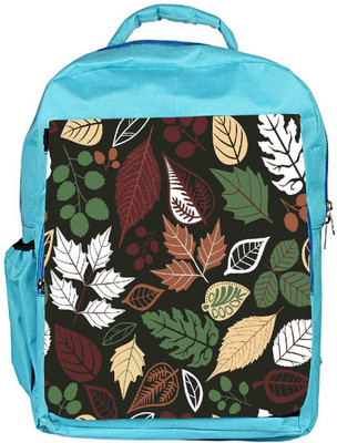 

Snoogg Eco Friendly Canvas Colorful Leaves Designer Backpack Rucksack School Travel Unisex Casual Canvas Bag Bookbag Satchel 5 L Backpack(Blue)