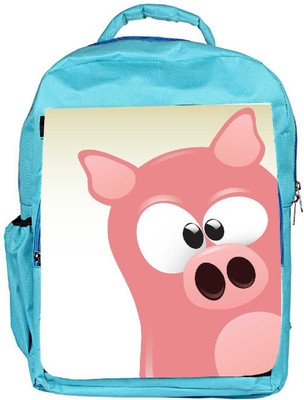 

Snoogg Eco Friendly Canvas Cute Pig Character Backpack Rucksack School Travel Unisex Casual Canvas Bag Bookbag Satchel 5 L Backpack(Blue)