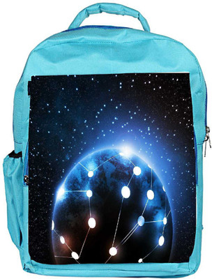

Snoogg Eco Friendly Canvas Connected World Backpack Rucksack School Travel Unisex Casual Canvas Bag Bookbag Satchel 5 L Backpack(Blue)