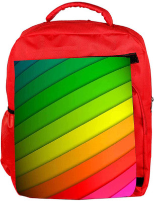 

Snoogg Eco Friendly Canvas Colorful Strips Designer Backpack Rucksack School Travel Unisex Casual Canvas Bag Bookbag Satchel 5 L Backpack(Red)
