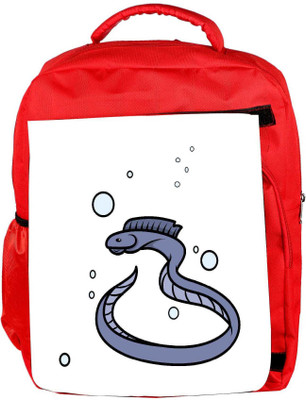 

Snoogg Eco Friendly Canvas Eel Fish Vector Cartoon Illustration Backpack Rucksack School Travel Unisex Casual Canvas Bag Bookbag Satchel 5 L Backpack(Red)