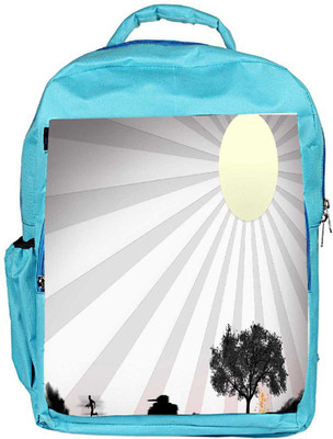 

Snoogg Eco Friendly Canvas Sun Rays Designer Backpack Rucksack School Travel Unisex Casual Canvas Bag Bookbag Satchel 5 L Backpack(Blue)