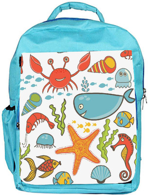 

Snoogg Eco Friendly Canvas Sea World Designer Backpack Rucksack School Travel Unisex Casual Canvas Bag Bookbag Satchel 5 L Backpack(Blue)
