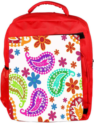 

Snoogg Eco Friendly Canvas Colorful White Pattern Designer Backpack Rucksack School Travel Unisex Casual Canvas Bag Bookbag Satchel 5 L Backpack(Red)