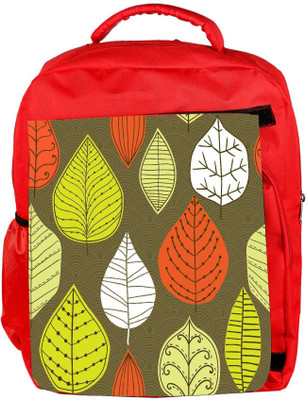 

Snoogg Eco Friendly Canvas Active Leaves Designer Backpack Rucksack School Travel Unisex Casual Canvas Bag Bookbag Satchel 5 L Backpack(Red)