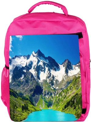 

Snoogg Eco Friendly Canvas Snow On Mountain Designer Backpack Rucksack School Travel Unisex Casual Canvas Bag Bookbag Satchel 5 L Backpack(Pink)