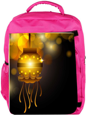 

Snoogg Eco Friendly Canvas Greeting Card For Diwali Celebration In India Backpack Rucksack School Travel Unisex Casual Canvas Bag Bookbag Satchel 5 L Backpack(Pink)