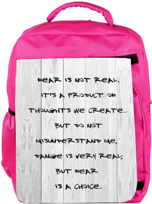

Snoogg Eco Friendly Canvas Fear Is A Choice Backpack Rucksack School Travel Unisex Casual Canvas Bag Bookbag Satchel 5 L Backpack(Pink)