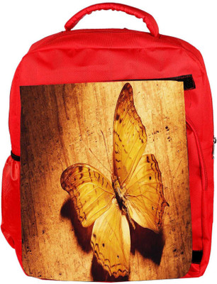 

Snoogg Eco Friendly Canvas Butterfly Designer Backpack Rucksack School Travel Unisex Casual Canvas Bag Bookbag Satchel 5 L Backpack(Red)