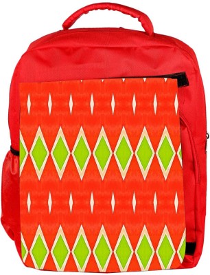 

Snoogg Eco Friendly Canvas Green Diamond Designer Backpack Rucksack School Travel Unisex Casual Canvas Bag Bookbag Satchel 5 L Backpack(Red)