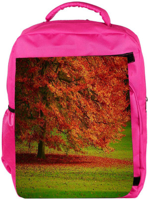 

Snoogg Eco Friendly Canvas Red Leaves Tree In Garden Designer Backpack Rucksack School Travel Unisex Casual Canvas Bag Bookbag Satchel 5 L Backpack(Pink)