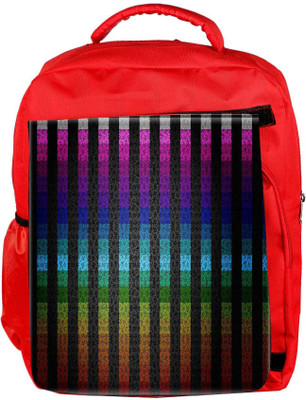 

Snoogg Eco Friendly Canvas Colourful Stripe Designer Backpack Rucksack School Travel Unisex Casual Canvas Bag Bookbag Satchel 5 L Backpack(Red)