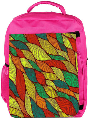 

Snoogg Eco Friendly Canvas Dark Color Leaves Designer Backpack Rucksack School Travel Unisex Casual Canvas Bag Bookbag Satchel 5 L Backpack(Pink)