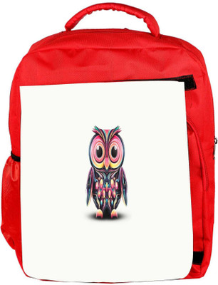 

Snoogg Eco Friendly Canvas Cute Owl Painting Wide Designer Backpack Rucksack School Travel Unisex Casual Canvas Bag Bookbag Satchel 5 L Backpack(Red)