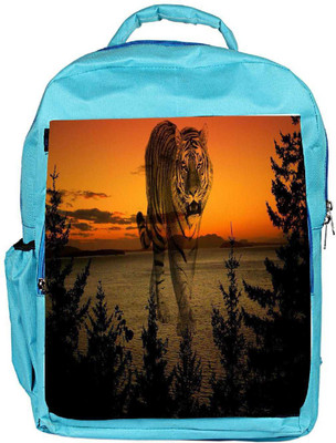 

Snoogg Eco Friendly Canvas Forest Tiger Designer Backpack Rucksack School Travel Unisex Casual Canvas Bag Bookbag Satchel 5 L Backpack(Blue)