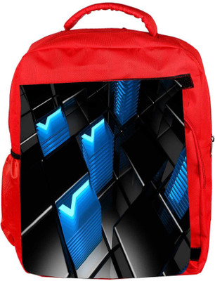 

Snoogg Eco Friendly Canvas Abstract Blue V Design Designer Backpack Rucksack School Travel Unisex Casual Canvas Bag Bookbag Satchel 5 L Backpack(Red)