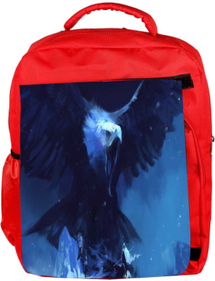 

Snoogg Eco Friendly Canvas Roaring Eagle Designer Backpack Rucksack School Travel Unisex Casual Canvas Bag Bookbag Satchel 5 L Backpack(Red)