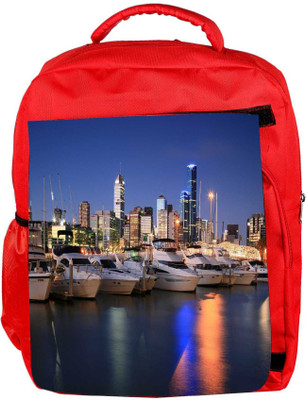 

Snoogg Eco Friendly Canvas White Boats Designer Backpack Rucksack School Travel Unisex Casual Canvas Bag Bookbag Satchel 5 L Backpack(Red)