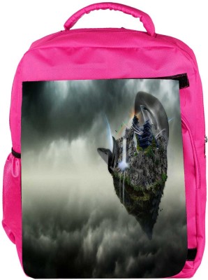 

Snoogg Eco Friendly Canvas Abstract Animated Earth Design Designer Backpack Rucksack School Travel Unisex Casual Canvas Bag Bookbag Satchel 5 L Backpack(Pink)