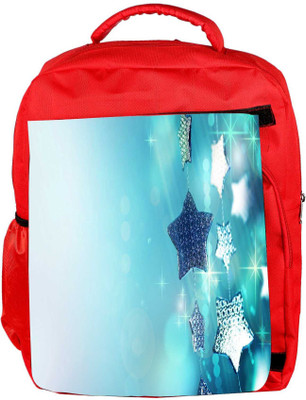 

Snoogg Eco Friendly Canvas Glitter Garland Blue Christmas Ornaments Designer Backpack Rucksack School Travel Unisex Casual Canvas Bag Bookbag Satchel 5 L Backpack(Red)
