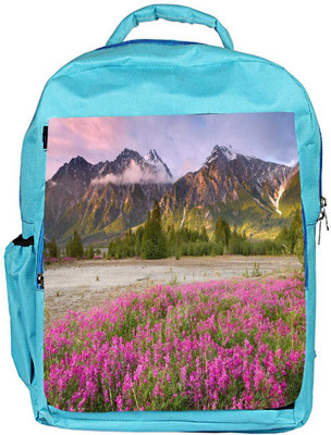 

Snoogg Eco Friendly Canvas Pink Flowers Designer Backpack Rucksack School Travel Unisex Casual Canvas Bag Bookbag Satchel 5 L Backpack(Blue)