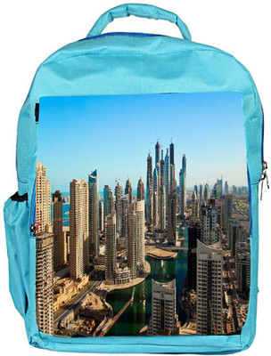 

Snoogg Eco Friendly Canvas Buildings In Dubai Designer Backpack Rucksack School Travel Unisex Casual Canvas Bag Bookbag Satchel 5 L Backpack(Blue)