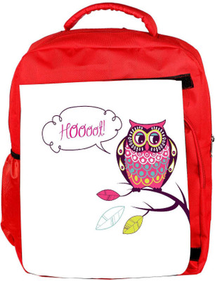 

Snoogg Eco Friendly Canvas Cute Vector Owl Hoooot Card Backpack Rucksack School Travel Unisex Casual Canvas Bag Bookbag Satchel 5 L Backpack(Red)