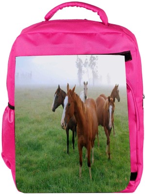 

Snoogg Eco Friendly Canvas Horses In Garden Designer Backpack Rucksack School Travel Unisex Casual Canvas Bag Bookbag Satchel 5 L Backpack(Pink)