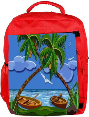 

Snoogg Eco Friendly Canvas Lost Paradise 2464 Backpack Rucksack School Travel Unisex Casual Canvas Bag Bookbag Satchel 5 L Backpack(Red)