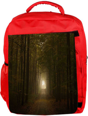 

Snoogg Eco Friendly Canvas Way To Forest Designer Backpack Rucksack School Travel Unisex Casual Canvas Bag Bookbag Satchel 5 L Backpack(Red)