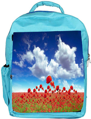 

Snoogg Eco Friendly Canvas Poppy Field Designer Backpack Rucksack School Travel Unisex Casual Canvas Bag Bookbag Satchel 5 L Backpack(Blue)