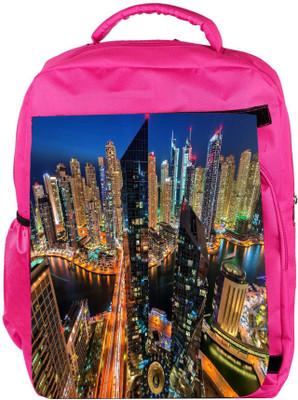 

Snoogg Eco Friendly Canvas City At Night Designer Backpack Rucksack School Travel Unisex Casual Canvas Bag Bookbag Satchel 5 L Backpack(Pink)