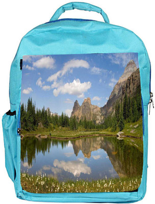 

Snoogg Eco Friendly Canvas Small White Flowers Designer Backpack Rucksack School Travel Unisex Casual Canvas Bag Bookbag Satchel 5 L Backpack(Blue)