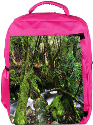 

Snoogg Eco Friendly Canvas Green Trees Designer Backpack Rucksack School Travel Unisex Casual Canvas Bag Bookbag Satchel 5 L Backpack(Pink)