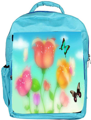 

Snoogg Eco Friendly Canvas Sparkling Roses And Butterflies 2700 Backpack Rucksack School Travel Unisex Casual Canvas Bag Bookbag Satchel 5 L Backpack(Blue)