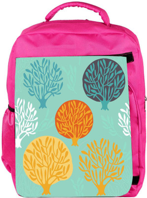 

Snoogg Eco Friendly Canvas Seamless Pattern With Leaf Backpack Rucksack School Travel Unisex Casual Canvas Bag Bookbag Satchel 5 L Backpack(Pink)