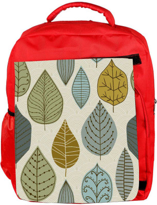 

Snoogg Eco Friendly Canvas Seamless Pattern With Leaf Backpack Rucksack School Travel Unisex Casual Canvas Bag Bookbag Satchel 5 L Backpack(Red)