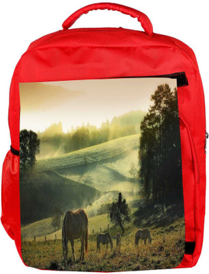 

Snoogg Eco Friendly Canvas Loving Horse Designer Backpack Rucksack School Travel Unisex Casual Canvas Bag Bookbag Satchel 5 L Backpack(Red)
