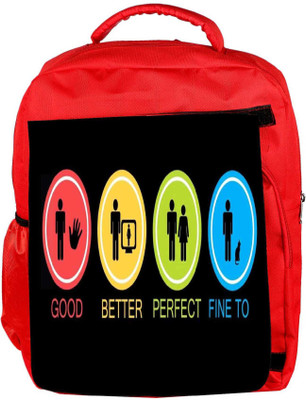 

Snoogg Eco Friendly Canvas Good Better Perfect Fine Too Backpack Rucksack School Travel Unisex Casual Canvas Bag Bookbag Satchel 5 L Backpack(Red)