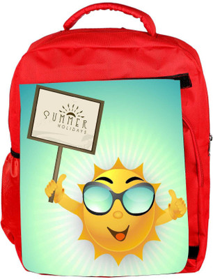 

Snoogg Eco Friendly Canvas Abstract Summer Background Backpack Rucksack School Travel Unisex Casual Canvas Bag Bookbag Satchel 5 L Backpack(Red)